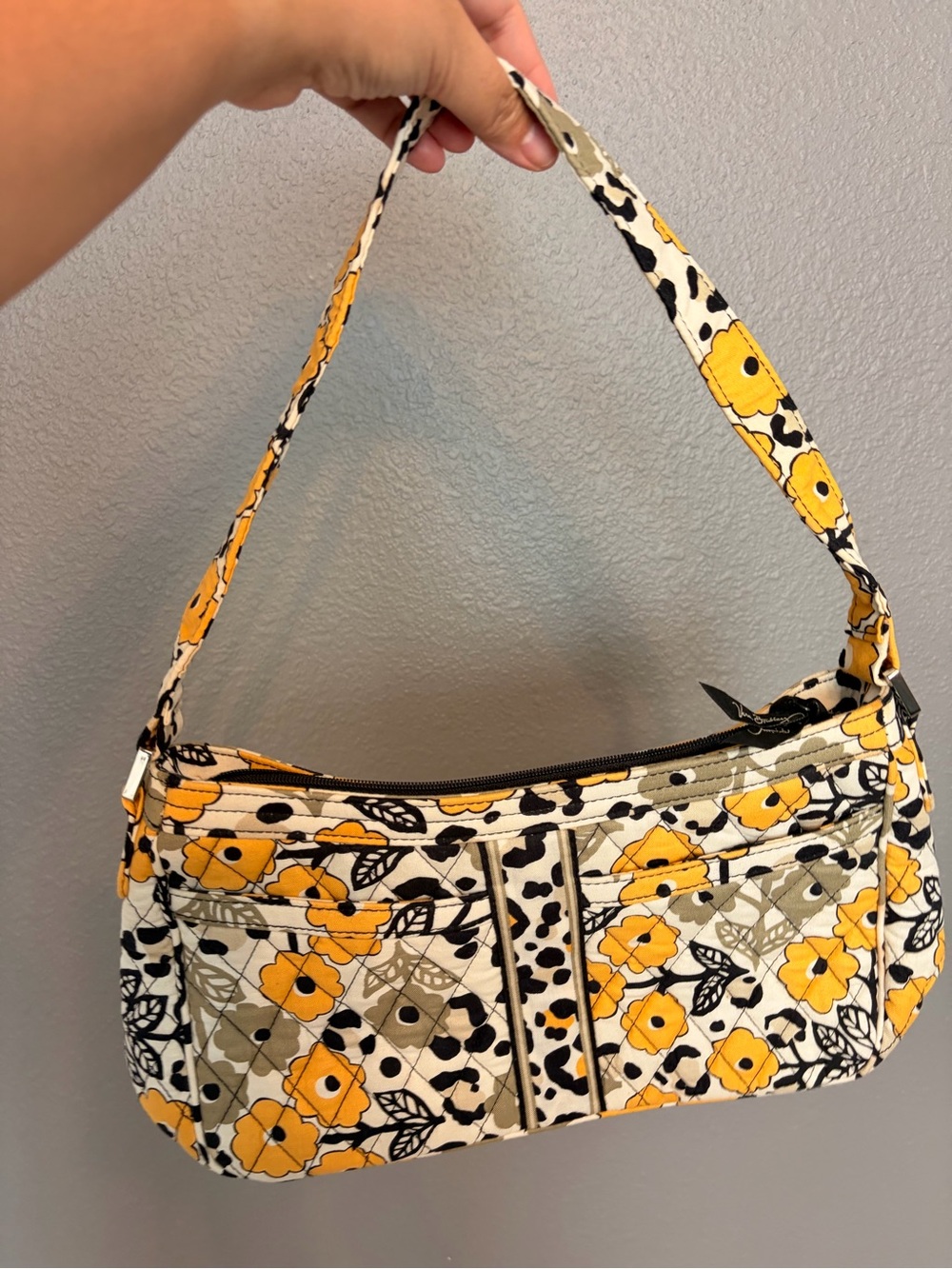 Vera Bradley Yellow Floral Quilted Shoulder Bag